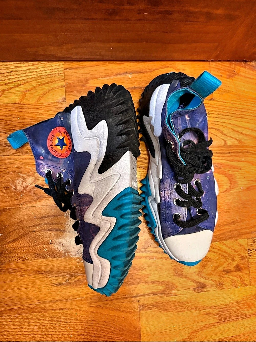Converse Run Star Hike Platform Sneakers Blue Space Jam collection